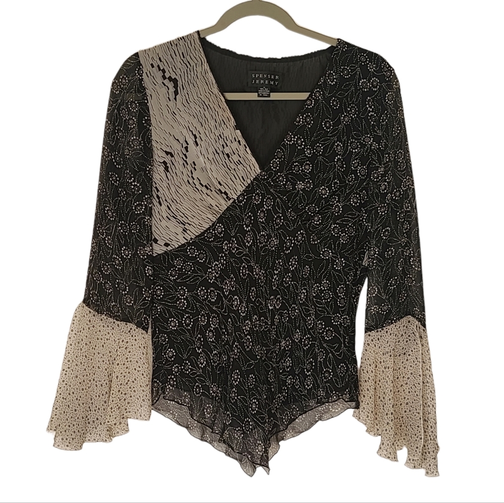 Spencer Jeremy Vintage 100% Silk Y2K Blouse